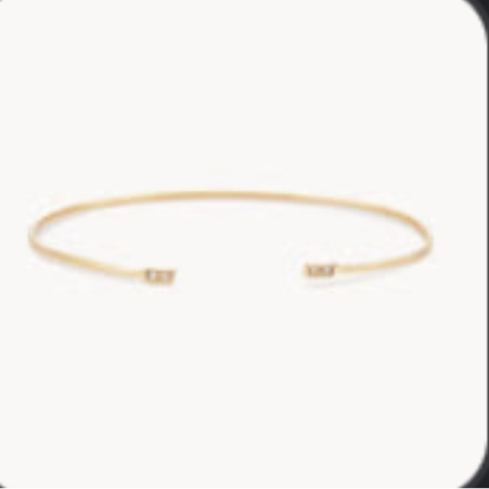 Bluboho Hold me tight diamond bracelet bangle 14k gold, white diamonds - Picture 2 of 11